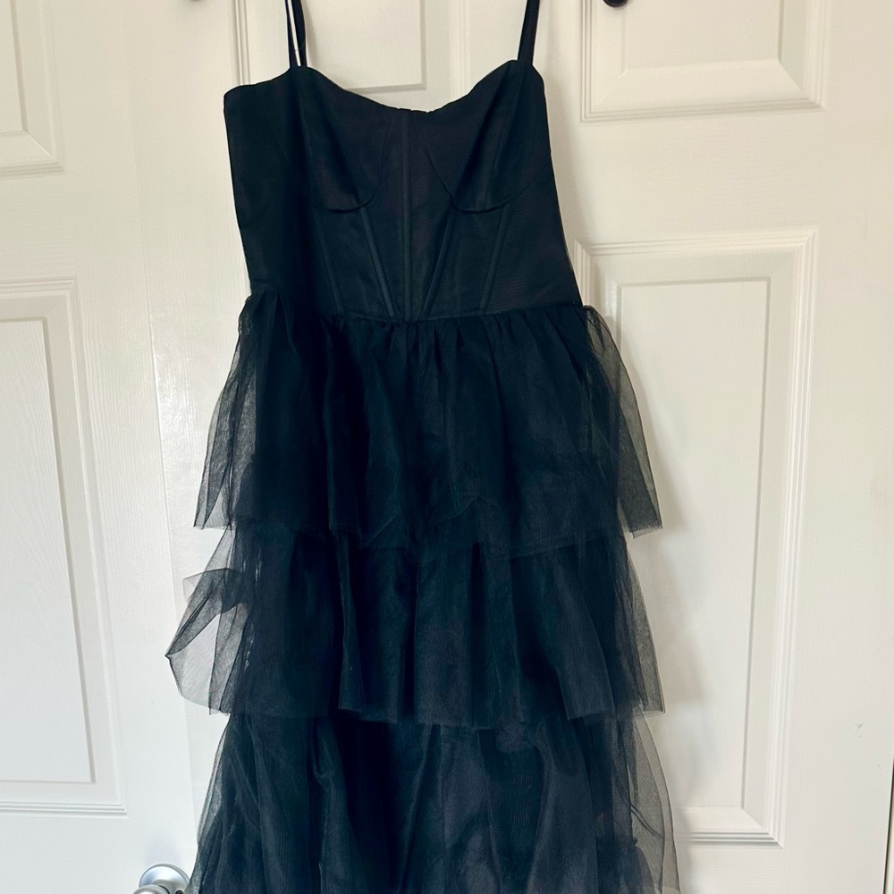Lulu's Black Tiered Maxi Skirt